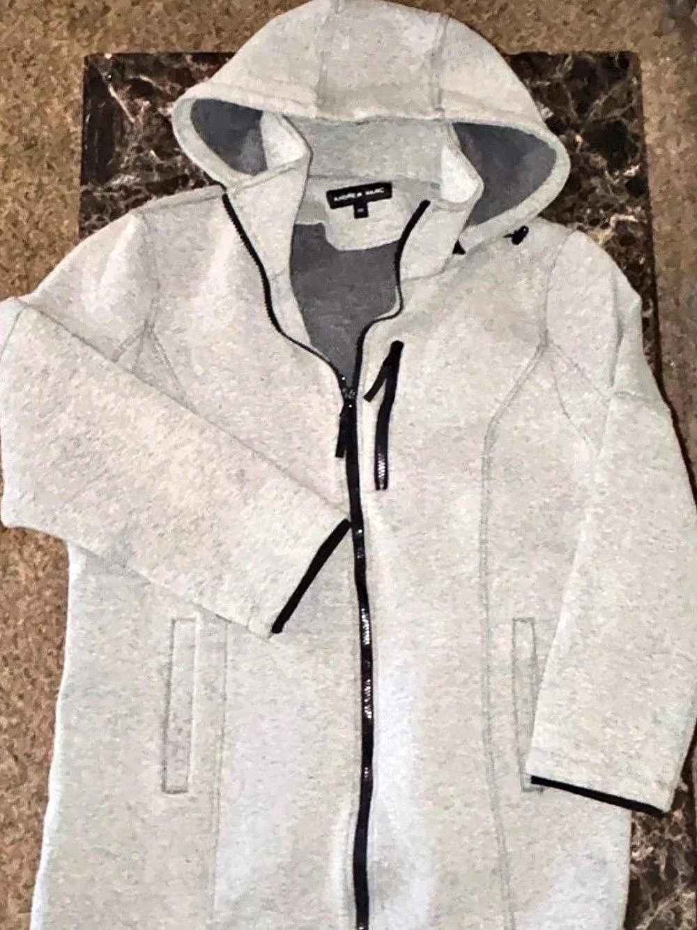 Andrew Marc Gray Hooded Jacket Size XXL Like New